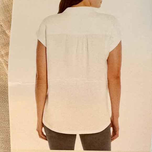 New Orvis Women's Linen Blend Top Size M White Button Up Cottagecore Feminine - Picture 10 of 15